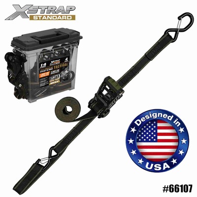 Xstrap 66107 1-1/4 インチ x 14 フィート 4PK アルミニウム ラチェット タイダウン 1000ポンド SWL