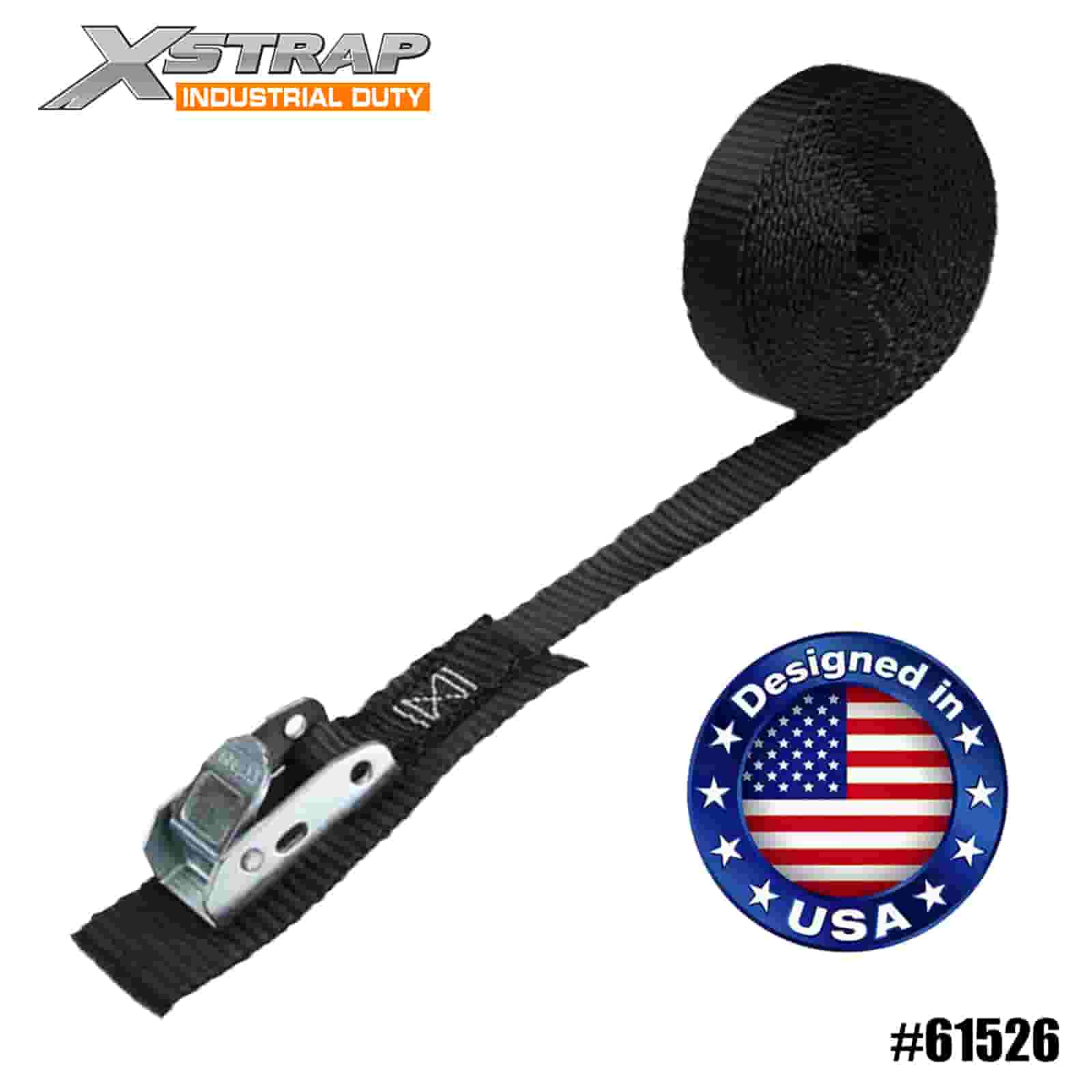 Xstrap 61526 1 インチ x 6 フィート エンドレス カム ストラップ、摩耗パッド付き 400ポンド SWL